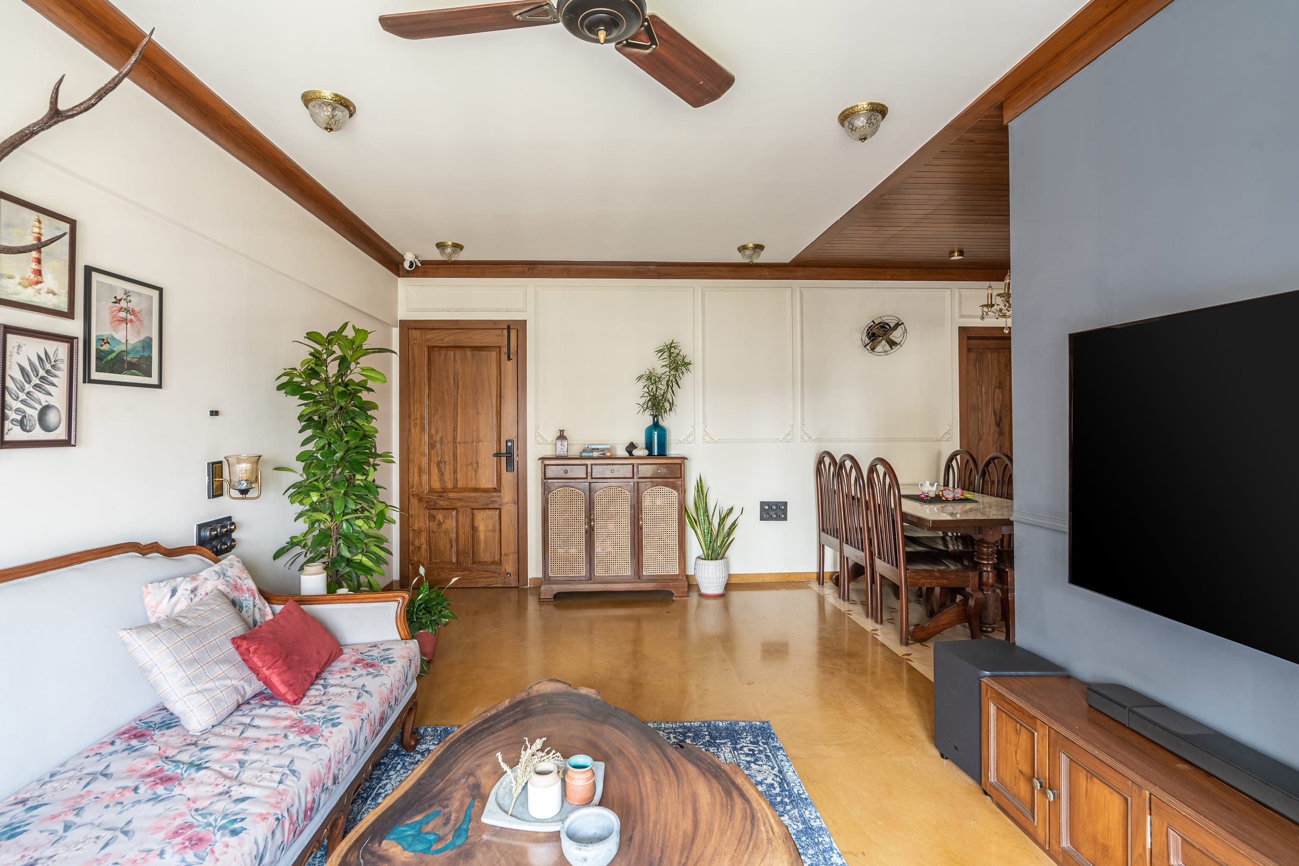 Sangath — Living Room Colonial Interior Design Powai Mumbai by DreamCircle